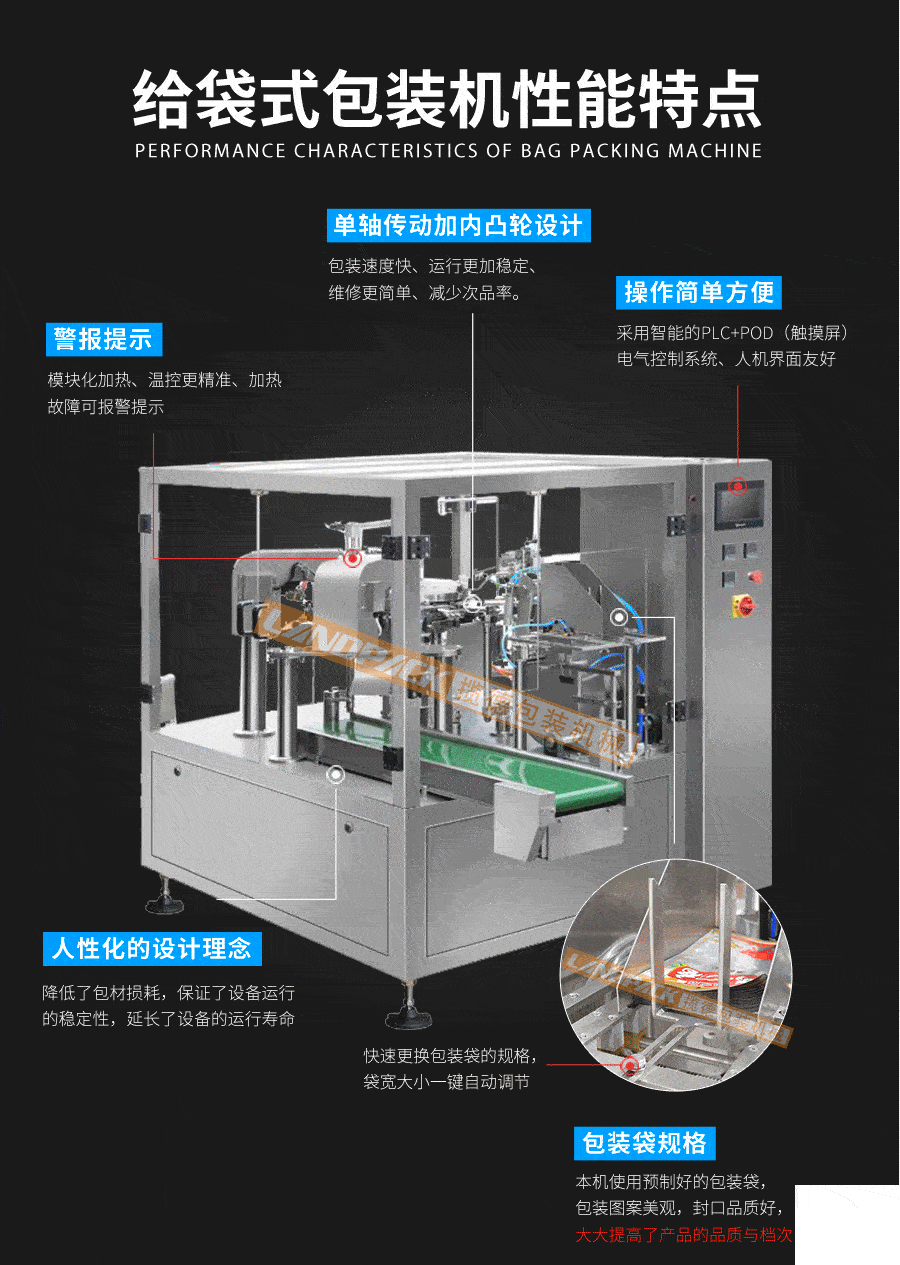 袋裝面粉自動包裝機(jī)特點